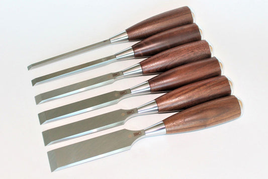 IBC Premium Bench Chisel Set - Walnut Handles