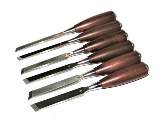 IBC Premium Skew Chisel Set of 3 L+R - Walnut Handles