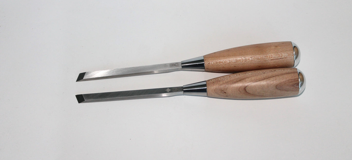 IBC 3/8 inch skew chisel pair with maple handles