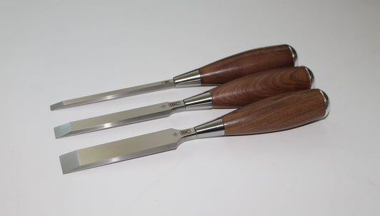 (NEW!) 17 Degree IBC Premium Bench Chisel Set - Walnut Handles